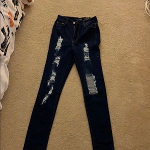 Fashion Nova Dark Ripped Jeans